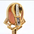 David Webb Platinum & 18K Yellow Gold Coral And 4.00cttw Diamond Drop Earrings - The Back Vault
