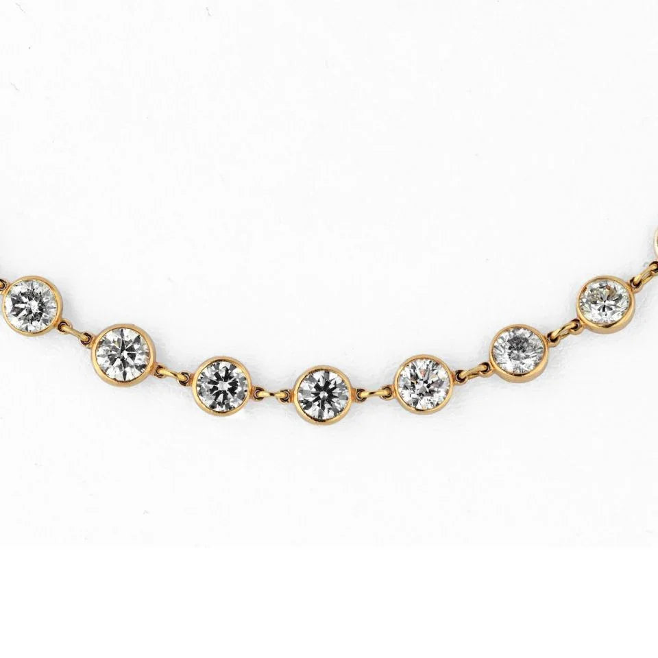 18K Yellow Gold 34 Carat Diamond By The Yard Necklace - The Back Vault