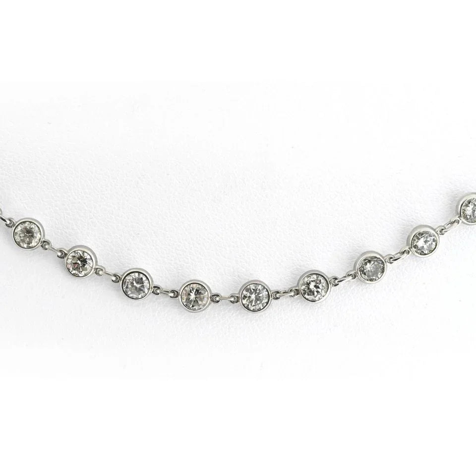 Platinum 11.57cttw Diamond By The Yard Necklace - The Back Vault