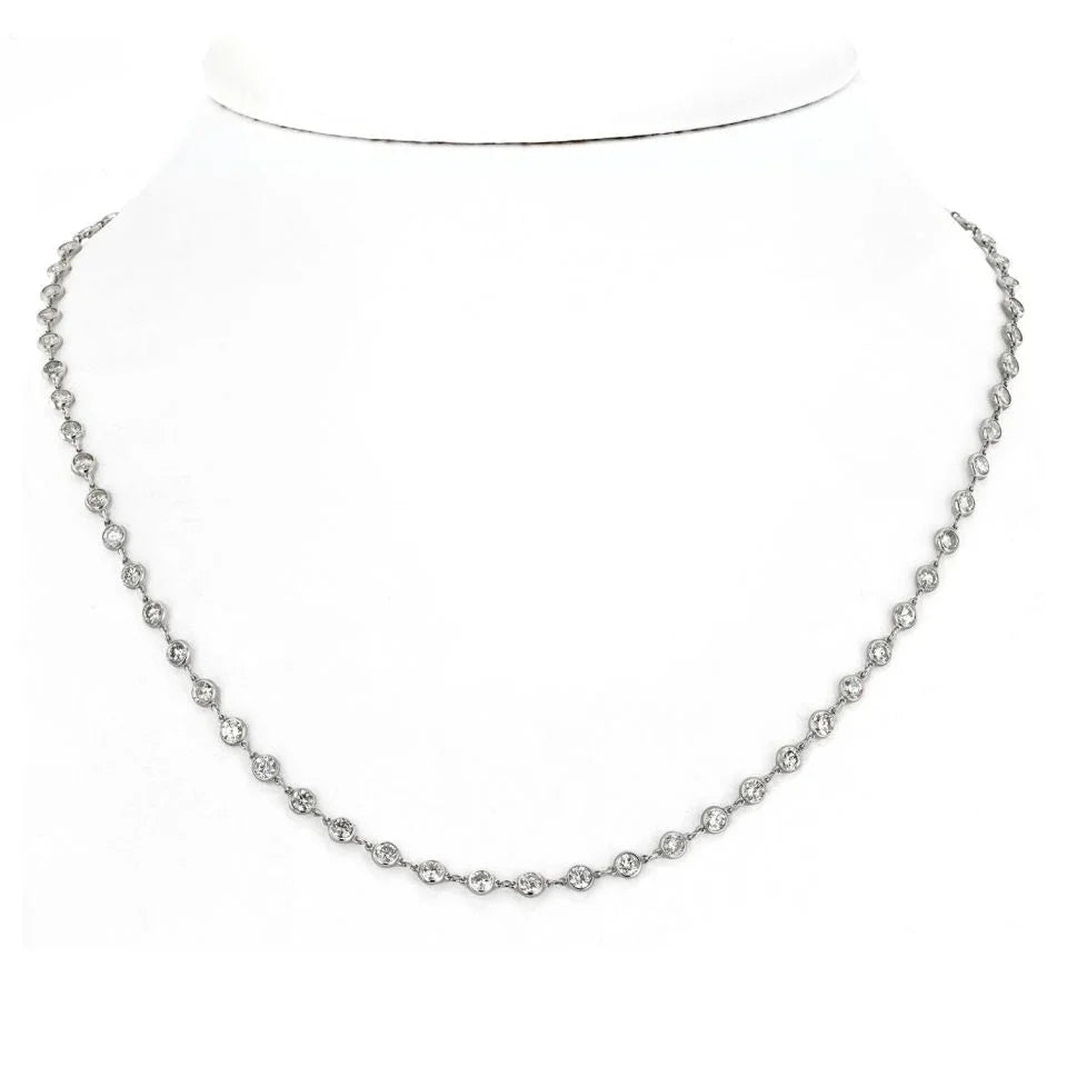 Platinum 11.57cttw Diamond By The Yard Necklace - The Back Vault