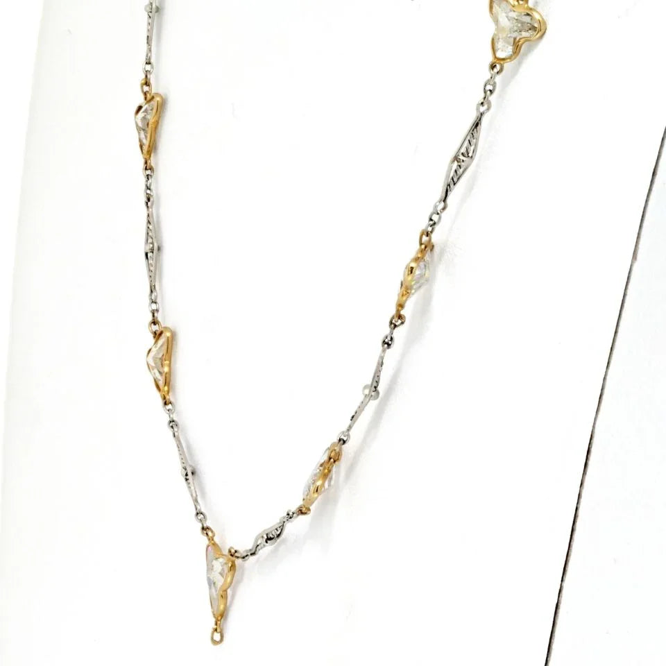 Platinum 7.50cttw Fancy And Club Shape Diamond Chain Necklace - The Back Vault