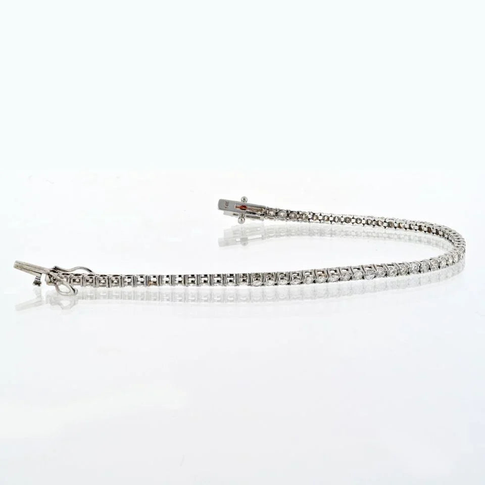 14K White Gold 4.28cttw Tennis Bracelet - The Back Vault