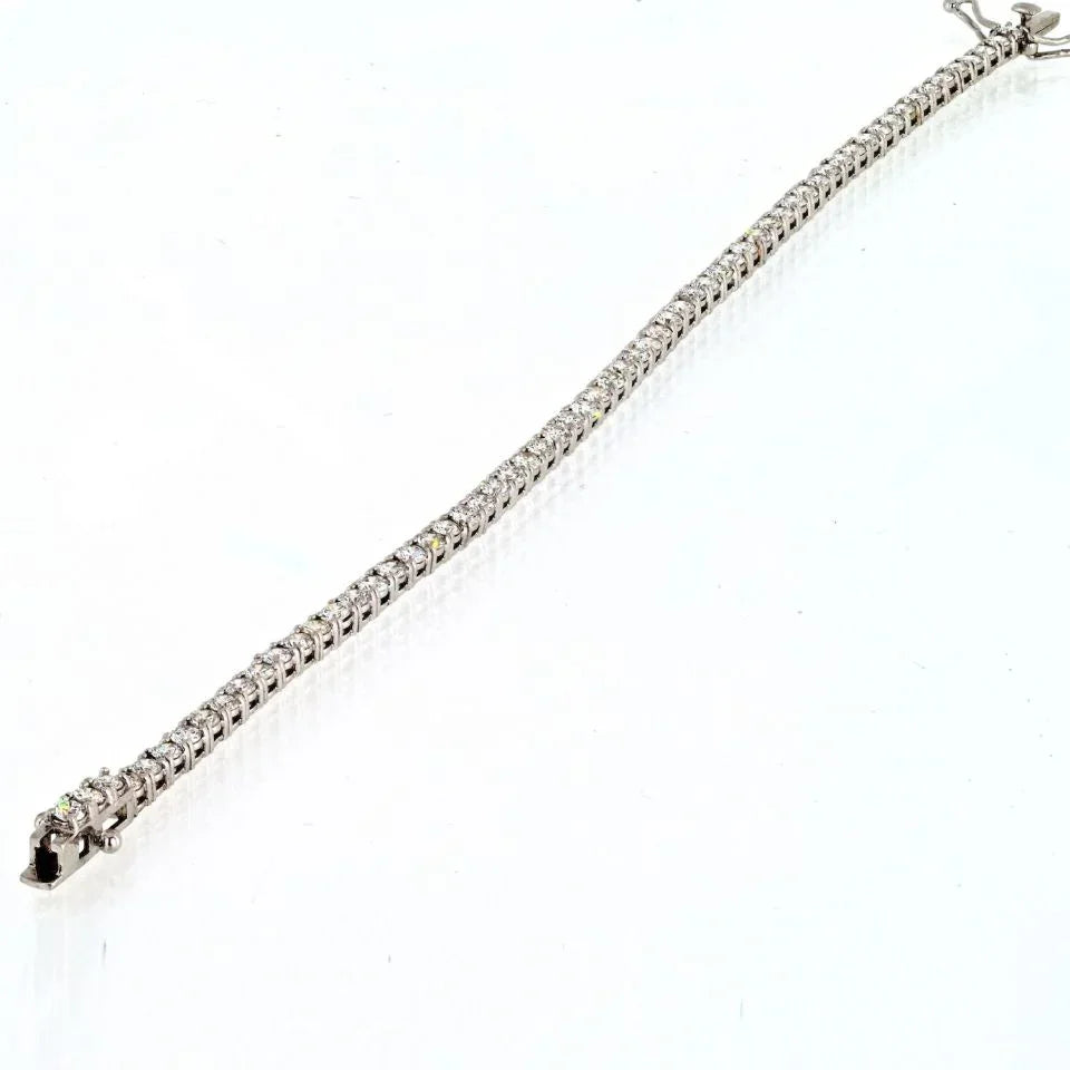 14K White Gold 4.28cttw Tennis Bracelet - The Back Vault