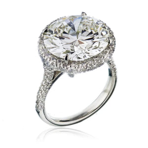 9 carat Round Diamond Halo Engagement Ring
