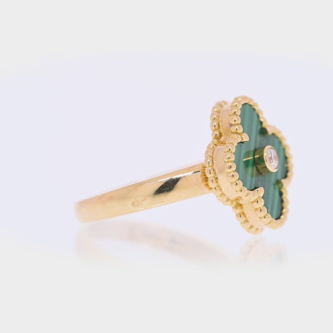 Van Cleef Arpels Alhambra 18K Yellow Gold Alhambra Malachite