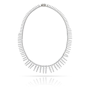 Platinum & 18K White Gold 23 Carat Diamond Bib Necklace