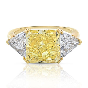 5 carat Radiant Cut Diamond GIA Trillions Ring