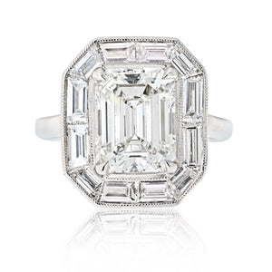 4 carat Emerald Cut Diamond H/VS1 GIA  Ring