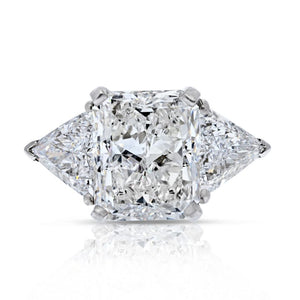 5 carat Radiant Cut Diamond G/VS2 GIA 5.56 Carat Radiant Cut Three Stone Diamond Engagement Ring