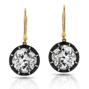 18K Yellow Gold & Silver 5.87 EUR L VS2 -5.79 EUR L VS2 GIA Earrings