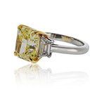5 carat Radiant Cut Diamond Fancy Yellow GIA D color Traps Ring