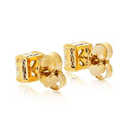 4.04cttw Radiant Cut Fancy Yellow Diamond Stud Earrings
