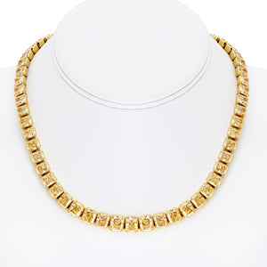Exceptional 70.52cttw Radiant Diamond Collar 18K Yellow Gold Necklace