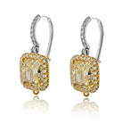 4.02 cttw Fancy Yellow Radiant Cut Diamond Drop Earrings