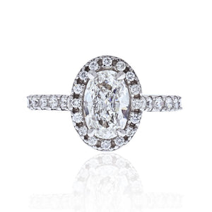 0.73 carat Old European Cut Diamond E/VS1 EGLUS Antique Style Ring