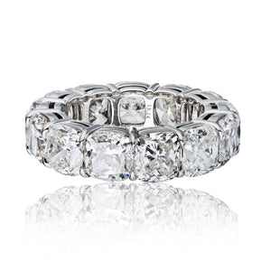 Platinum 13.14 carats GIA Cushion Diamonds Eternity Band