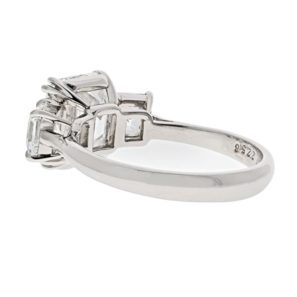 Ascher Cut 3 carat Emerald Cut Diamond D/VVS2 GIA Ring - The Back Vault