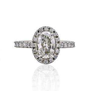 1.19 carat Oval Diamond F/VVS1 GIA Halo Engagement Ring