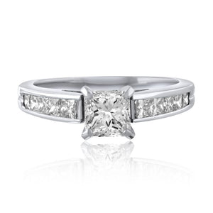 0.73ct Princess Cut G VS1 GIA Certified Diamond Engagement Ring