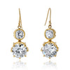 18K Yellow Gold 10.06cttw Old European Cut Diamond Drop Earrings