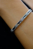 Van Cleef & Arpels 18K White Gold Perlee Clover Diamond Size S Bracelet