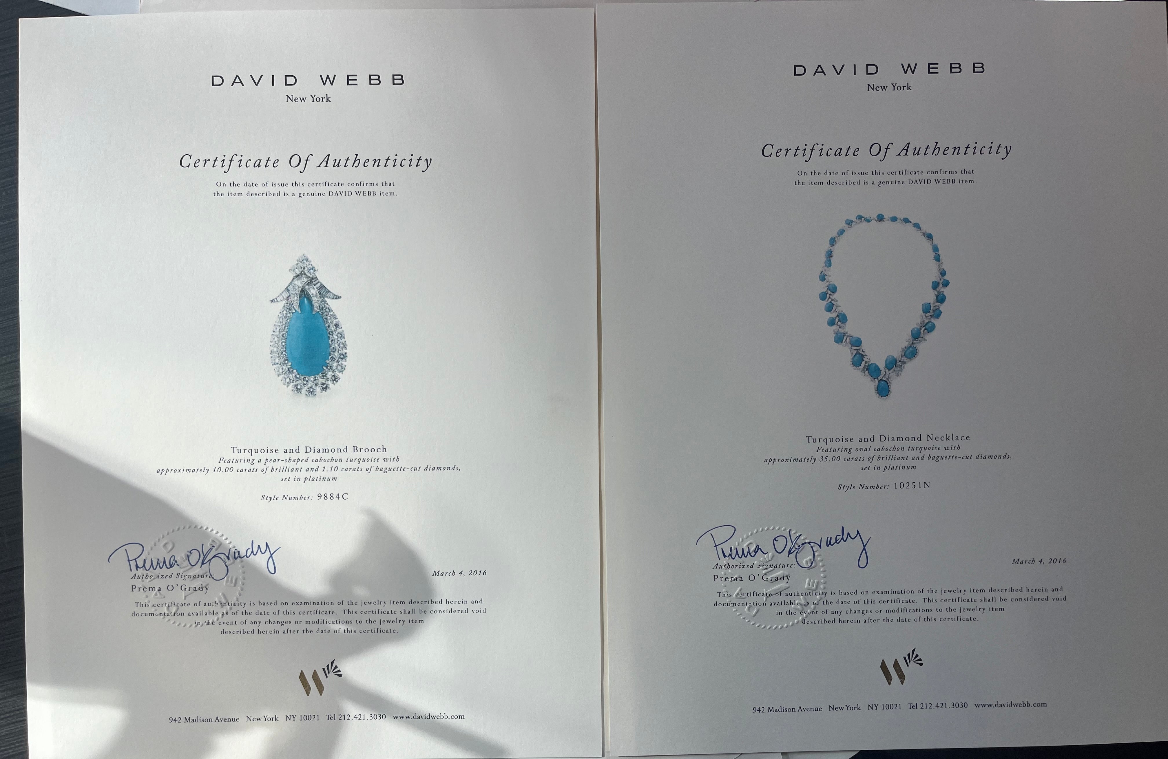 David Webb Turquoise Platinum Turquoise And Diamond Necklace