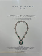 David Webb Emerald Platinum & 18K Yellow Gold Pear Shaped Green Emerald And Diamond Vintage Necklace