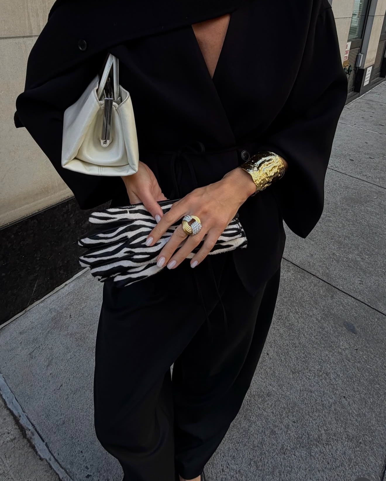 David Webb Platinum & 18K Yellow Gold Cocktail Diamond Fluted Ring