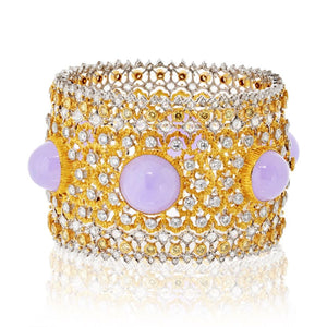 Buccellati 18K Two Tone Diamond And Chalcedony Bracelet