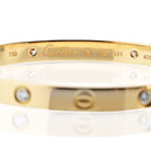 Cartier Love 18K Yellow Gold 4 Diamond Vintage Model Size 17 Bracelet