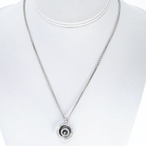 Chopard 18K White Gold Happy Spirit Round Diamond Necklace