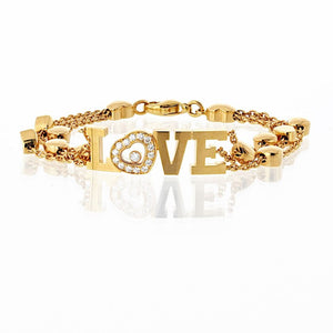 Chopard Happy Diamonds 18K Yellow Gold Love 0.28cttw Diamond Bracelet