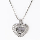 Chopard Happy Diamonds 18K White Gold Five Floating Diamond Heart Necklace - The Back Vault