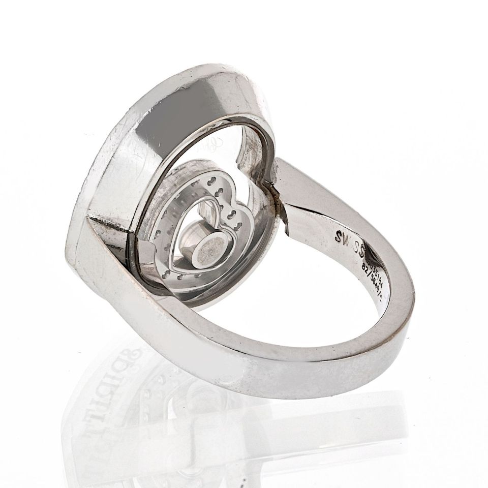 Chopard 18K White Gold Happy Spirit Heart Diamond Floating Ring
