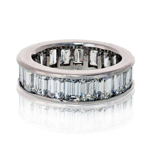 Platinum 5.00cttw Emerald Cut Diamond Channel Set Eternity Band