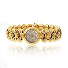 Van Cleef & Arpels 18K Yellow Gold Bouton D'or Medium Model Diamond Dial Watch - The Back Vault