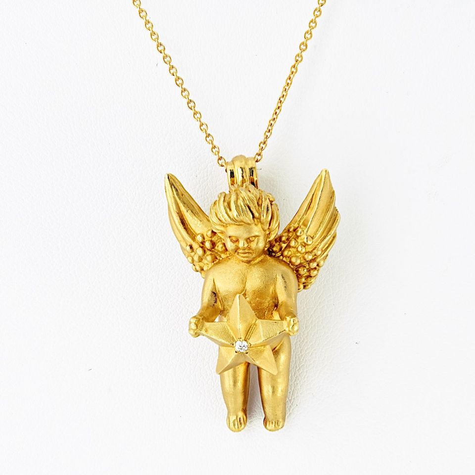 Kieselstein Cord 18K Yellow Gold Angel Charm Pendant – The Back Vault