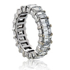 14K White Gold 7.00cttw Emerald Cut Diamond Eternity Band - The Back Vault