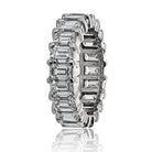 14K White Gold 7.00cttw Emerald Cut Diamond Eternity Band - The Back Vault