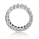 14K White Gold 7.00cttw Emerald Cut Diamond Eternity Band - The Back Vault