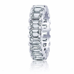 14K White Gold 7.00cttw Emerald Cut Diamond Eternity Band