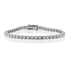 Tennis 14K White Gold 6.37cttw Round Diamond Bracelet - The Back Vault