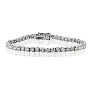 Tennis 14K White Gold 6.37cttw Round Diamond Bracelet
