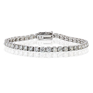 14K White Gold 8.04 cttw Classic 4 Prong Tennis Bracelet