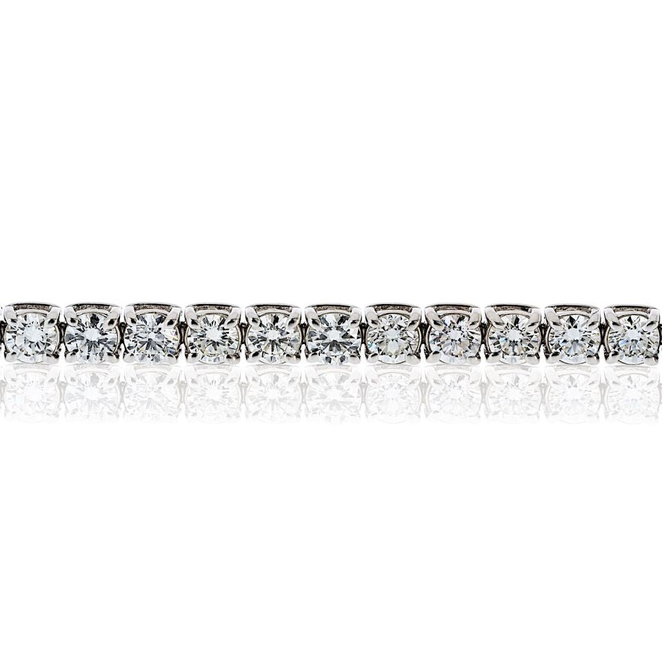 14K White Gold 8.06cttw Diamond Tennis Bracelet - The Back Vault