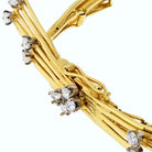 18K Yellow Gold Vintage Gold Spray Diamond Necklace - The Back Vault