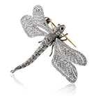 Platinum & 18K White Gold Diamond Dragonfly With Ruby Eyes Brooch - The Back Vault