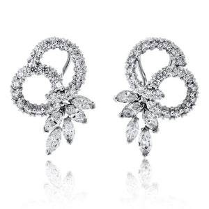 14K White Gold 4.50cttw Diamond Eastate Earrings