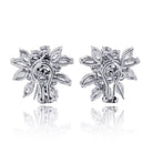 18K White Gold 7.00cttw Cluster Diamond Earrings - The Back Vault