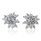 18K White Gold 7.00cttw Cluster Diamond Earrings - The Back Vault